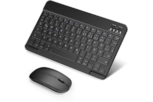 ‎SOPPY SOPPY Bluetooth Tastatur & Maus Tragbare Tastatur Maus wiederaufladbare Mini-Tastatur, kabellose Tastatur & Maus kompatible mit Pad/Sam-Sung/lOS/Android/Windows, Deutsches QWERTZ Layout,Schwarz