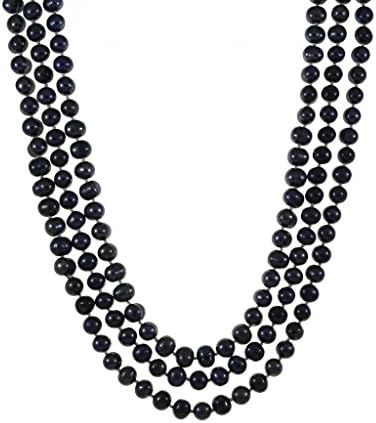 Nekouda Pearl - Extra-Long! 70 inch /178 cm - Beautiful 7-8mm Circlé Baroque Semi Round Pearl Necklace