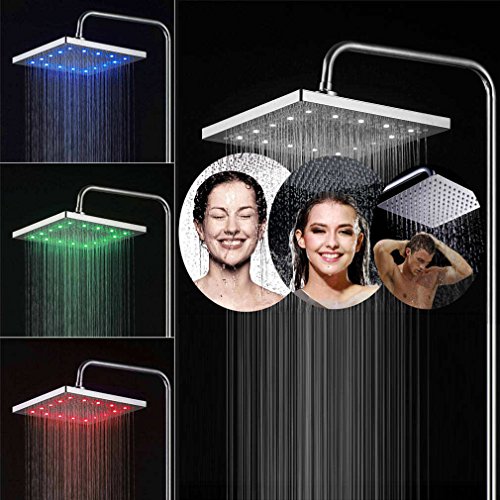 BONADE® LED RGB Regendusche Duschkopf Kopfbrause mit 3 Farbwechsel 12 Zoll Regenduschkopf