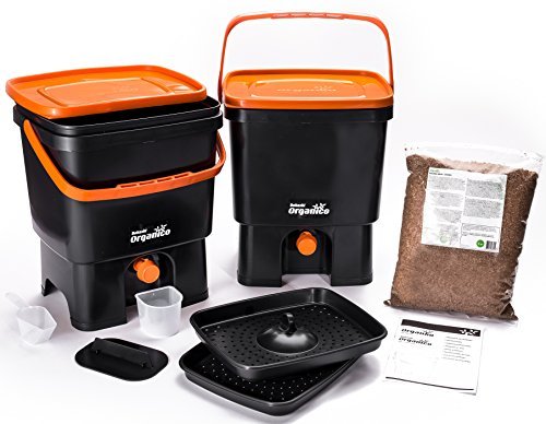 Skaza - mind your eco Bokashi Organico Komposter, Schwarz/Orange