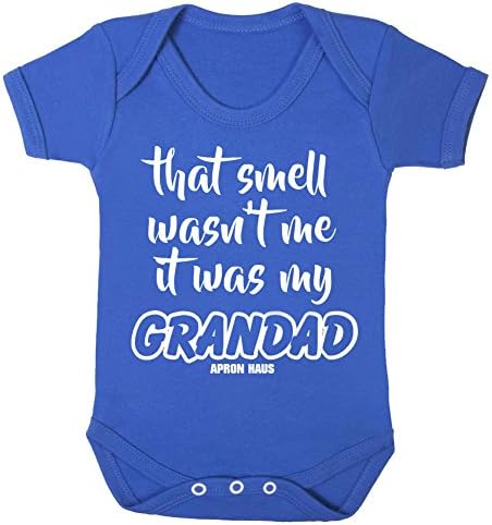 'That smell wasn't me, it was my grandad' babygrow (6-12 months, royal blue)