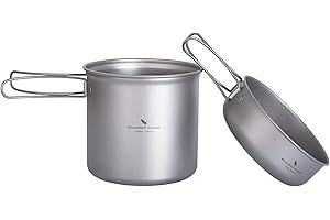 iBasingo 1/2/3-piece Juego De Tazones De Titanio Bandeja De Cocina para Acampar Al Aire Libre Olla con Mangos Plegables Platos De Picnic Kits De Viaje Platos De Picnic