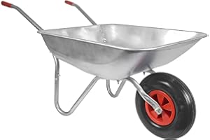 Ravendo Schubkarre Schubkarren Vollgummi Reifen Rad pannensicher Scheibtruhe Gartenkarre DIY80 PUR | 80 Liter Mulde | pannensicheres PU Rad | 50kg Tragkraft | 15023