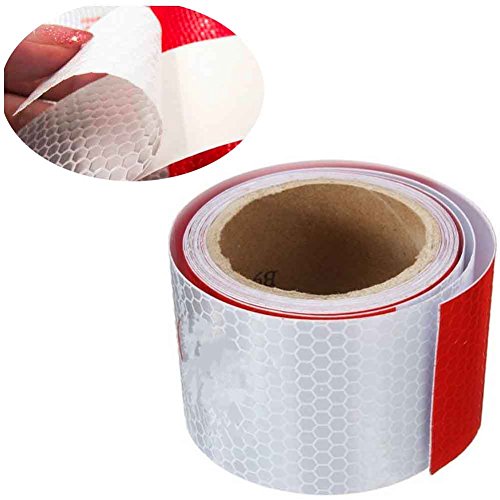 Boonor Reflektorband 2 Stück 5cm×3m Klebeband Warnklebeband Reflektorband Sicherheit Markierung Band Silber weiss - 4