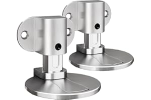 SENYUCOM Invisible Magnetic Door Stop, 2 Pieces, Adjustable Door Stop, 3M Double Sided Tape or Drilling Installation, for Various Door Types, Floor Resistant (2, Silvery)