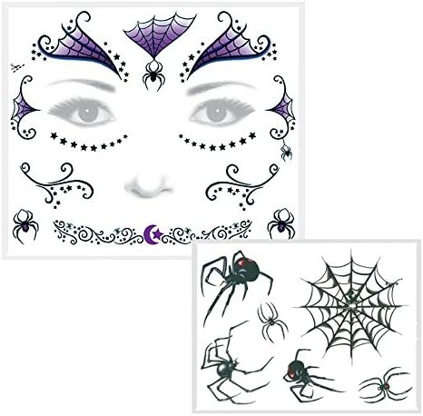 Adult Witch Tattoo Set - Temporary Tattoo for Face and Body (Unisex) - [Made in USA]