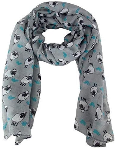 UKFS CollectionCity Girl Ladies Sheep Print Chiffon Scarf Ornamental Kerchief