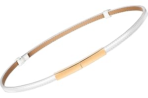 VONMELLI Cintura Donna Pelle Regolabile con Dorata Cinture Vita Alta, Elegante Cintura Donna Sottile per Vestito Cappotto Jean