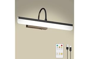 Klighten Lumière LED sans fil, lumière pour tableau avec télécommande, lumière pour tableau 16" avec piles, 3 modes d'éclairage, lumière pour tableau dimmable, Noir...
