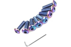 Vis De Fixation Volant,iSpchen 8pcs M5x0.8 Vis Volant Boulon Volant Voiture Kit De Vis De Course Boulon De Volant en Acier Inoxydable écrou M5 Vis à Tête Ronde INOX Boulons Volant Accessoires