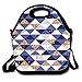 Produktbild Hand Release Insulated Lunch Bag Tote Reusable Waterproof School Picnic Carrying Gourmet Lunchbox Container Organizer For Women, Men, Adults, Kids, Girls and Boys - Sparkly Gold & Blue Triangle