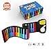 Produktbild JouerNow Rainbow Roll Up Piano, mit Noten - SPIELEN nach FARBE, 49 Standardtasten mit Eingebautem Lautsprecher, Pädagogisches Spielzeug für Anfänger, perfektes Geschenk für Kinder (Gelb)