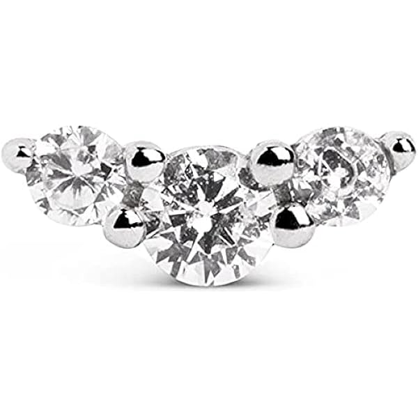 Orecchino Singolo Fishbone Spark. Argento Sterling 925 Con