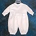 Dressy Daisy Baby Boy's Embroidered Cross Satin Baptism / Christening Romper Formal Suit With Hat Infant Size 0-3 Months White
