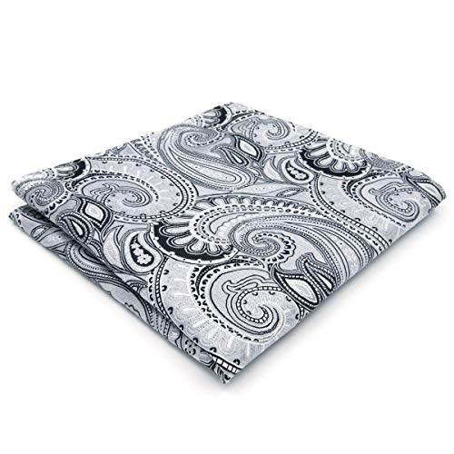 Shlax&Wing Nuevo Traje De Negocios Hombre Seda Pañuelo De Bolsillo Para Plateado Cachemir 32cm