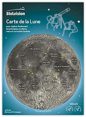 Carte de la Lune: Pour repérer facilement les principaux cratères, mers et curiosités lunaires
