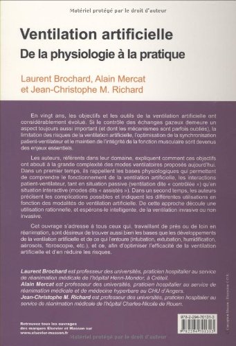 Couverture du livre de Ventilation artificielle: De la physiologie à la pratique