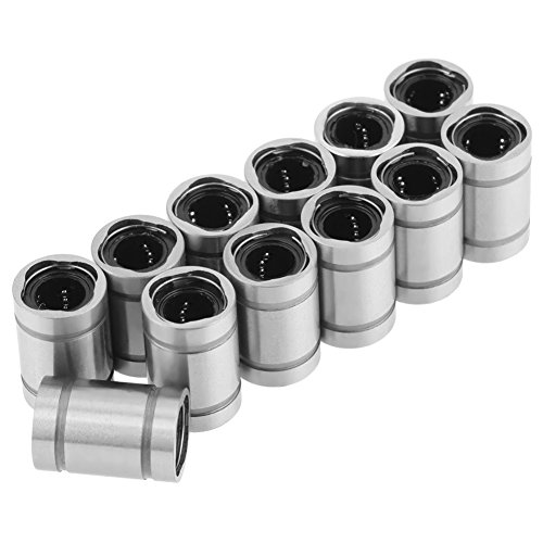 12Pcs LM5UU 5mm Linear Bearings 5x10x15 mm CNC Linear Motion Ball Bearing Bushing Double Side Rubber Sealed for 3D Printer CNC Parts