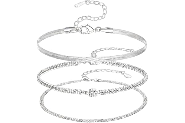 XDGBGFN Set med 3 justerbara 925 silverarmband för kvinnor och flickor