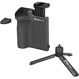 DigiPower Kameragriff mit Abnehmbarer Bluetooth-Fernbedienung, Handyhalterung und Mini-Stativ, TP-RHG10, schwarz