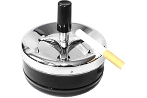 CYXZMYA Sturmaschenbecher für Draußen, Aschenbecher Mit Deckel für Draußen, Drehbarer Aschenbecher Outdoor, Rauchfreier Aschenbecher Groß Edelstahl Für Home Office Balkon Partys Outdoor﻿