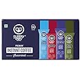 Sleepy Owl Pack Of 96 Assorted Flavour Instant Coffee Powder Sachets, 192G Freeze Dried Coffee Powder 24 Sachet Each-Original, French Vanilla, Filter Kaapi And Hazelnut Flavoured Coffee Powder