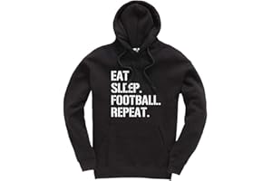 New Spirit Original Eat Sleep Football Repeat Funny Unisex Kids Hoodie Jumper Footy