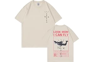 HIAPES Cantante Hip Hop Travis Scott T-Shirt Oversize Stampata Cactus Jack Cartone Animato A Maniche Corte Primavera Ed Estate T Shirt in Cotone O-Collo Top Casual Unisex XS ~ 3XL