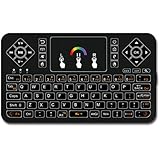 Best Wireless Keyboard with Touchpad Mouse - Q9 2.4GHz Colorful Backlit Mini Wireless Keyboard, Handheld Remote Control for Android TV Box, Windows PC, HTPC, IPTV, Raspberry Pi, XBOX 360, PS3, PS4