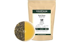 Foglie di tè verde Earl Grey dell'Himalaya (75 tazze), tè verde Darjeeling di altissima qualità miscelato con estratti naturali di bergamotto, direttamente dalle piantagioni in India, 150g