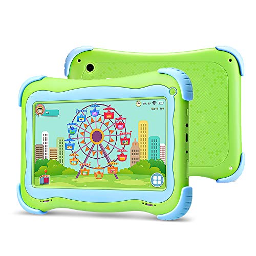 YUNTAB Tablet PC 7 pollici per bambini Q91 PLaying & Learning Android 8.1 A50 1.5 GHZ quad core Wifi doppia fotocamera 3D Gioco con custodia per tablet (Verde)