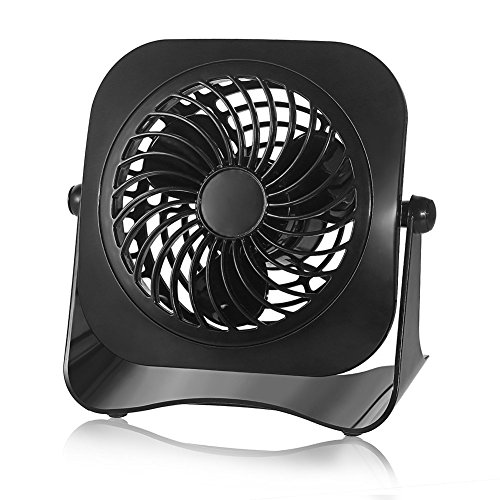 USB Ventilator Mini Ventilator Computer Tischventilator Geschwindigkeit Glamouric Mini Fan Lüfter Schreibtisch Bodenventilator Windmaschine leise 360°Drehbar mit An/Aus-Schalter schwarz