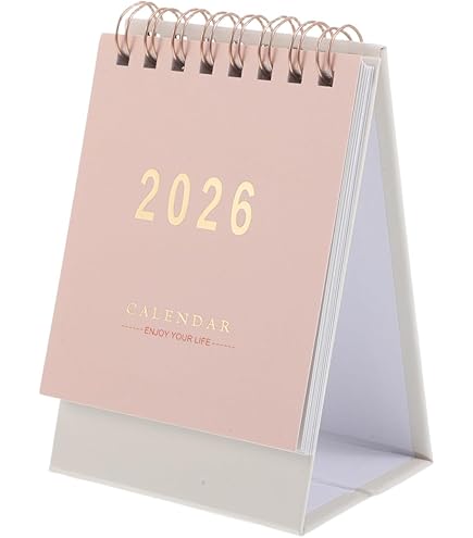 NUOBESTY 2026 Desk Calendar – Mini Monthly Flip Calendar Small Standing Desktop Planner Daily Schedule For Home & Office, Pink, 4.01 X 2.99 X 2.24 Inches - View #5
