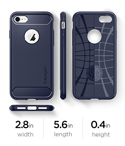 Spigen Rugged Armor  Funda  para iPhone 8 7  rugosa  absorci  n de golpes  dise  o de fibra de carbono   Azul  Midnight Blue 