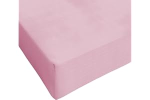 IL DOLCE STILE DELLA TUA CASA lenzuolo 100% cotone sotto con angoli elasticizzati matrimoniale o singolo tinta unita (matrimoniale, rosa)