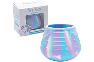 EasyTots DinkyCup 50ml | Open Re-Balancing Baby Cup | BPA Free Silicone | Use from 4 to 18 Months | Extra Small for Tiny Hands and Mouths | Perfect Weaning Sippy Cup (Unicorn, 1 Pack)