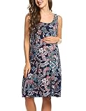 HOTOUCH Damen Umstandskleid Brautkleid Mutterschafts Kleid Umstands Schwangerschafts Kleid Ärmellos Rundhals Sommer Kleid