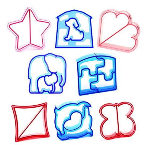 HaimoBurg 8 Stück DIY Sandwich Form Cutter Toast Brot Cookie Sandwich Ausstecher (8 Stück)