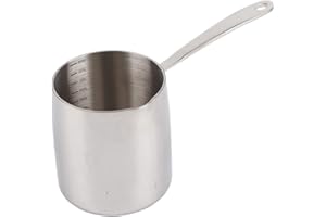 BUACHOIS Pot à Chauffe-beurre, 900ML Petite Casserole à Sauce, Pot à Lait en Acier Inoxydable à Fond Plat, Marmite à Beurre avec Poignée, Mini Casserole Chauffe-café pour Faire Fondre le Chocolat (900ML)