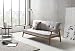 Produktbild SalesFever® Design-Schlafsofa, Sofa-Bett im skandinavischen Stil, modernes 3-Sitzer Klappsofa, Stoff hellgrau, FSC® 100% Holzgestell Eiche