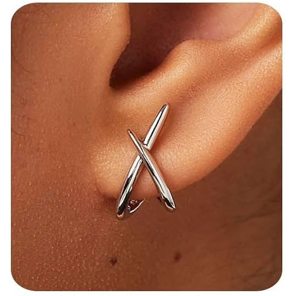 SINGULARU - Boucle D'oreille Seule Pebbles S. Argent Sterling 925 Avec Finition Plaqué Or 18 Carats. Fermoir Congo. Bijoux Pour Femme