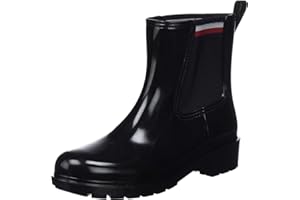 Tommy Hilfiger Femme Bottes de Pluie Élastiques d'entreprise Basses