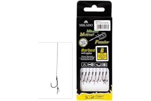 Mikado Carp 6x Method Feeder Haken Rig 10cm, Silber, Nadelspitze, Kohlenstoffstahl, UV-beständig, für Fische, Haken, Fischhaken