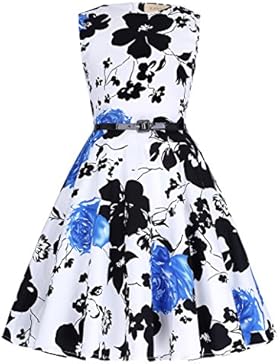 Kate Kasin Maedchen 1950er Vintage Retro Kleid Hepburn Stil Kleid Blumen Kleid