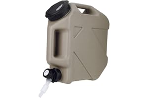 Azazaza 10/11/18.5L Water Container with Tap, Portable PE Water Bucket with Tap, BPA-Free Water Carrier with Replacement Cover, Easy Clean Camping Water Containers with Pipe for Outdoor