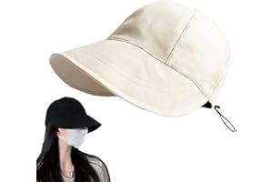 LYAART Cappello con Protezione UV Senza Trucco, Cappello con Visiera Parasole Pieghevole Portatile a Tesa Larga, Cappello con Visiera Parasole per Donna