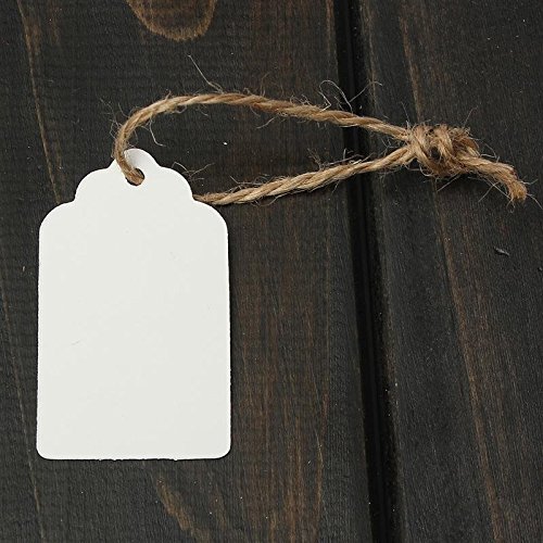 Papieranhänger StillCool 100 x 9 *4.5 cm, Kraftpapier Geschenkanhänger für Hochzeit Geburtstag Geschenke, Gepäck, blanko weiß Preisetiketten Preisschild Schilder Anhänger Kofferanhänger DIY Deko - 4