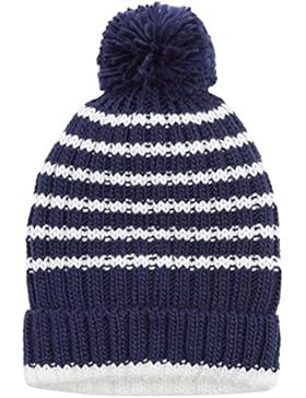 maximo Jungen Mütze mit Umschlag, Pompon, Mehrfarbig (Navy/Antik Weiß 4801), 53/55