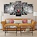 Produktbild hlonl Leinwand Gedruckt Poster Rock Musikinstrumente Dj Konsole Gitarre Kunst 5 Panel Wandmalerei Wohnkultur Pop Art Bilder Modulare-20x35cmx2/20x45cmx2/20x55cmx1