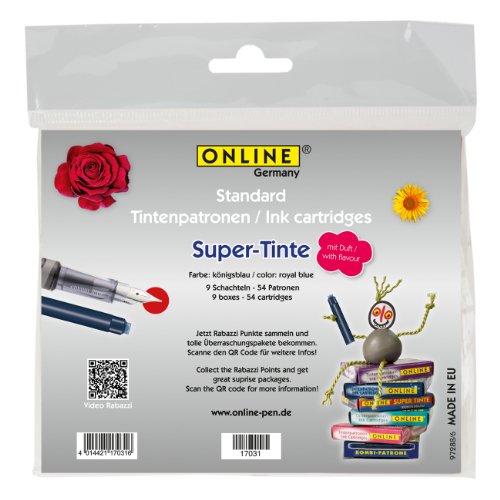 Online 17031 – Tintenpatronen mit Rosen-Duft, 9 Pack, blau - 3
